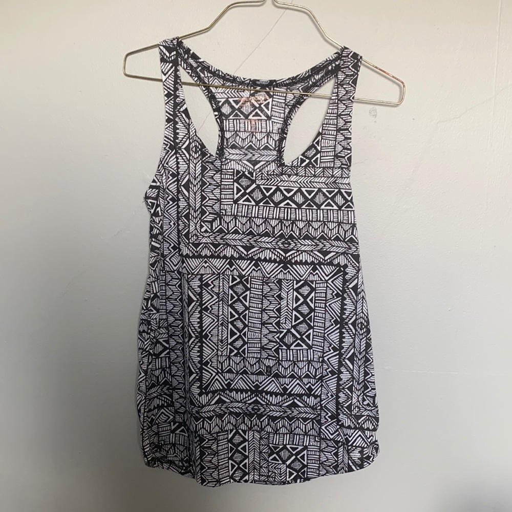 Arizona Jean Co. XS racerback patterned polyester tank Y2K mod summer